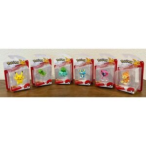 Pokemon Battle Figures Jazwares Set of 6 Impidimp  Froakie Chimchar Bulbasaur